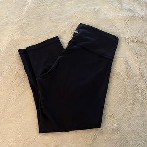 🧘‍♀️🖤 Lululemon Black Wunder Train High Rise Crop Yoga Pant Leggings Size 10